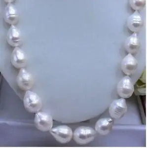 

Free shipping@@@@@ 18"INCH HUGE 15MM REAL SOUTH SEA WHITE PEARL NECKLACE