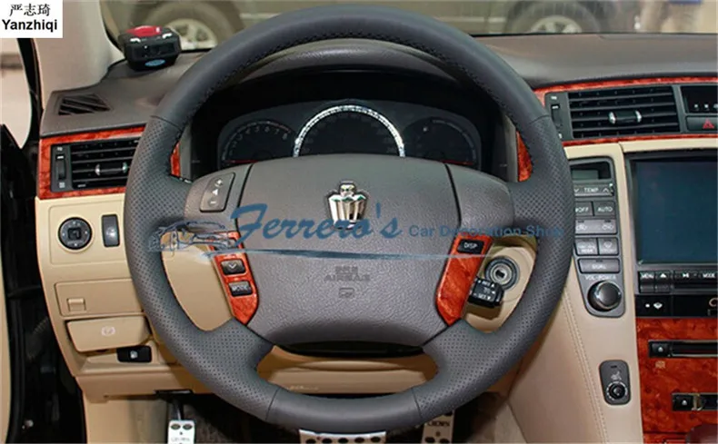 

Free shipping Sew-on genuine leather car steering wheel cover Car accessories For Toyota CROWN 2005-2009 MK12/avensis T25