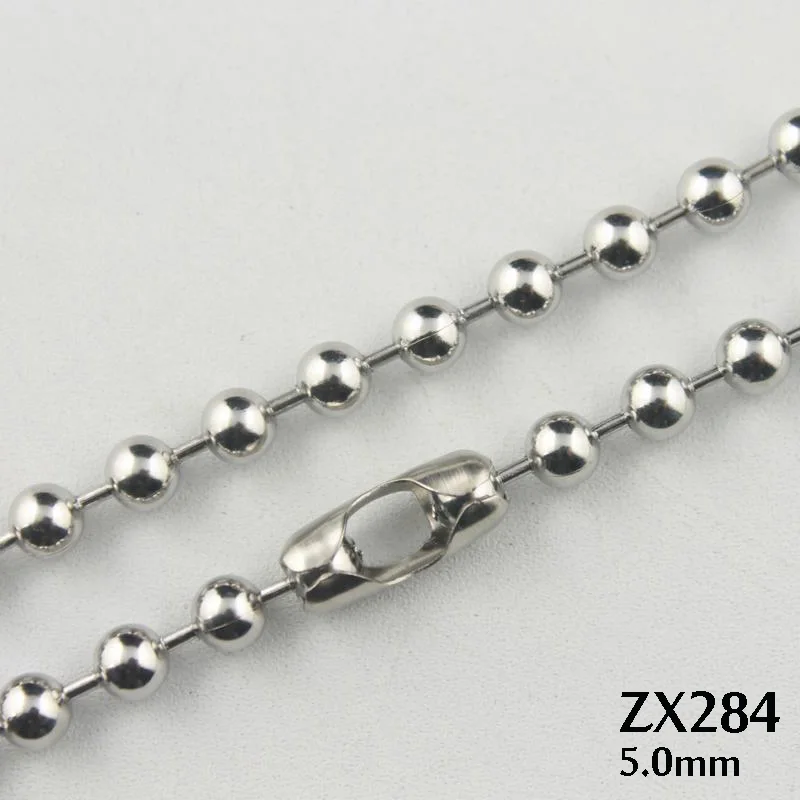 50 метров-100 метров 5 мм Шаровая цепь из нержавеющей стали ожерелье бусы цепи модные украшения детали ZX284