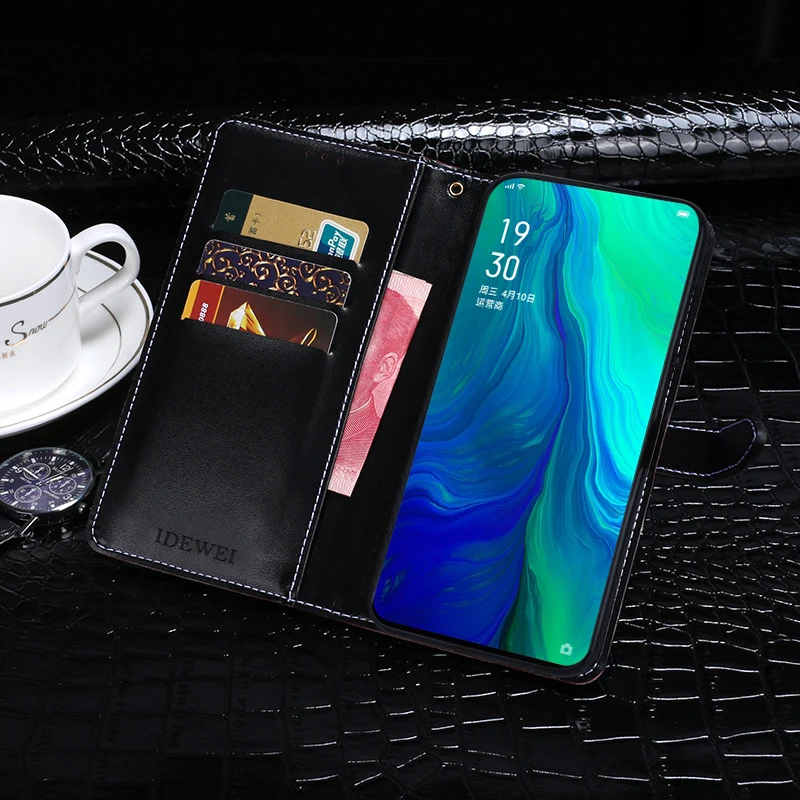 Для OPPO Reno Чехол-Бумажник Флип роскошный крокодил зерна из искусственной кожи Coque чехол для телефона для OPPO Reno крышка аксессуары