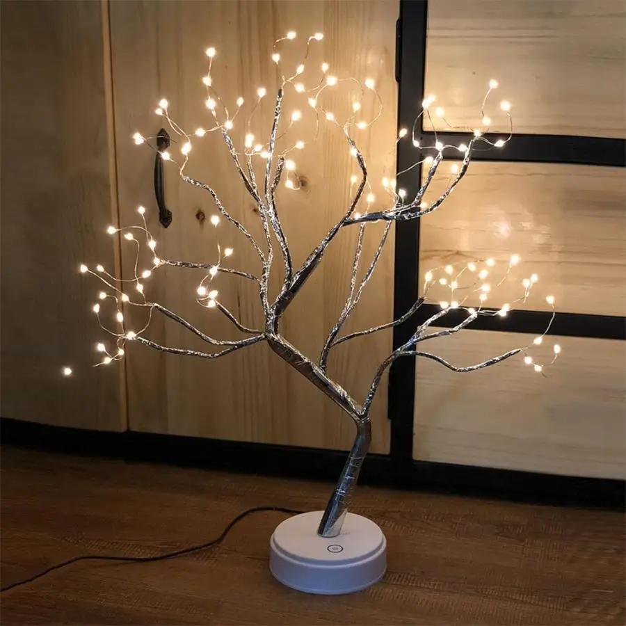 48 LED Tree Table Lamp with Battery Light Xmas Gift For Christmas Wedding Decor