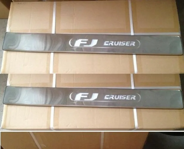 

Free shipping FJ CRUISER stainless steel threshold LED scuff plate sill accessories 2 pcs