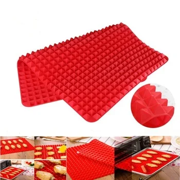 1PCS Red Silicone Pyramid Baking Mat Bakware Pans Mat Heat-resistant Cooking  Oven Mat Baking Pad Silicone Roasting Mat Kitchen