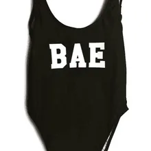 BAE женские сексуальные купальные костюмы купальный костюм пляжный комбинезон с принтом букв цельный костюм летний купальник-монокини