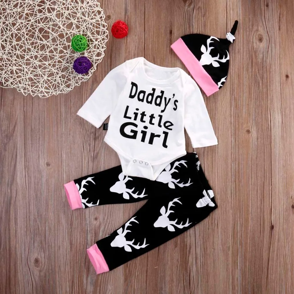 Newborn Baby girl clothing sets Infant Baby Daddy's little girls