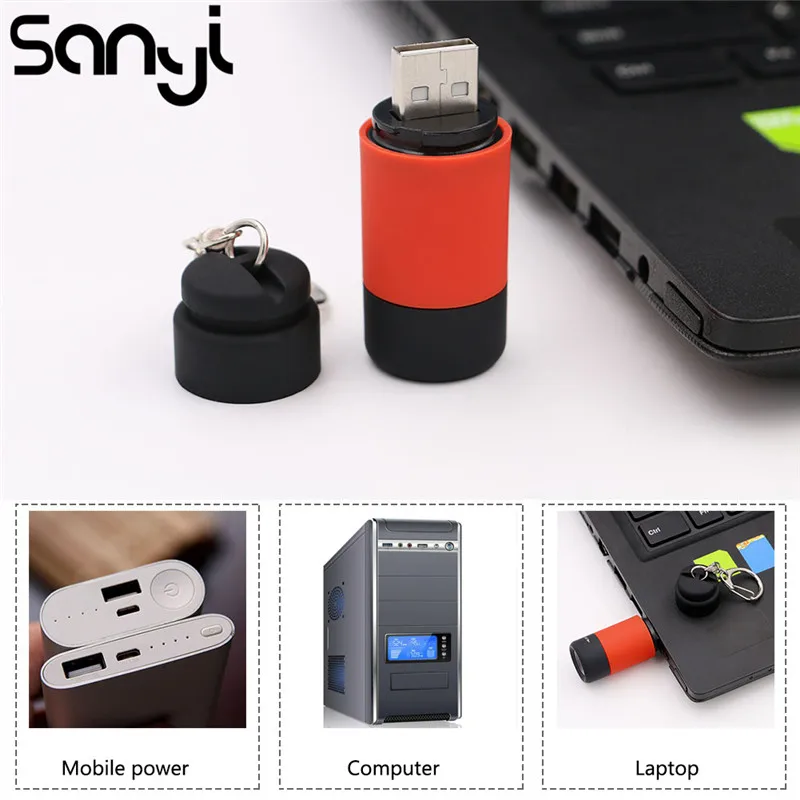 

Portable Mini Keychain USB Rechargeable Pocket Torch Flashlight Light Lamp 0.3W Multicolor Mini Lighting for Reading Emergency
