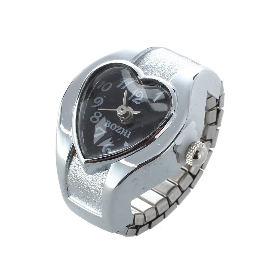 Часы кварцевые с кольцом из сплава сердечком черные Deco для женщин|ring heart|ring ringring