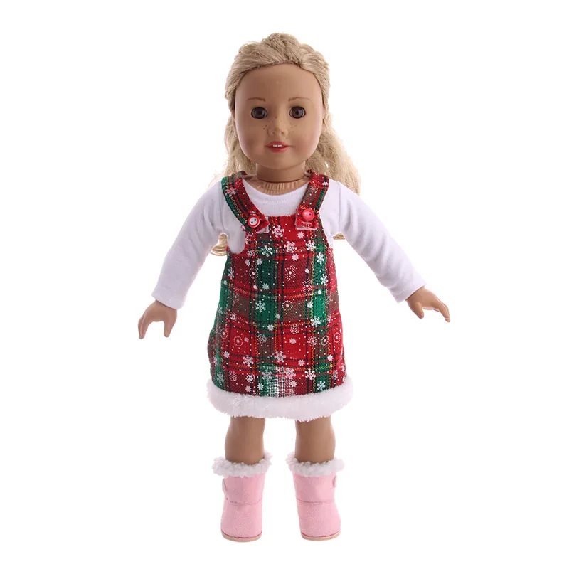LUCKDOLL7 кукла рождественское платье подходит 18 дюймов Американский 43 см детская кукла одежда аксессуары, игрушки для девочек, поколение, подарок на день рождения