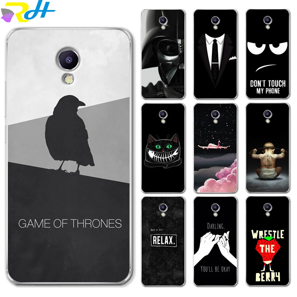 Чехол Etui для Meizu U10 U20 M5 Note M5C M3C Pro 6 M3S Max M5S M6 M3 модный черно-белый чехол 8 сезона |