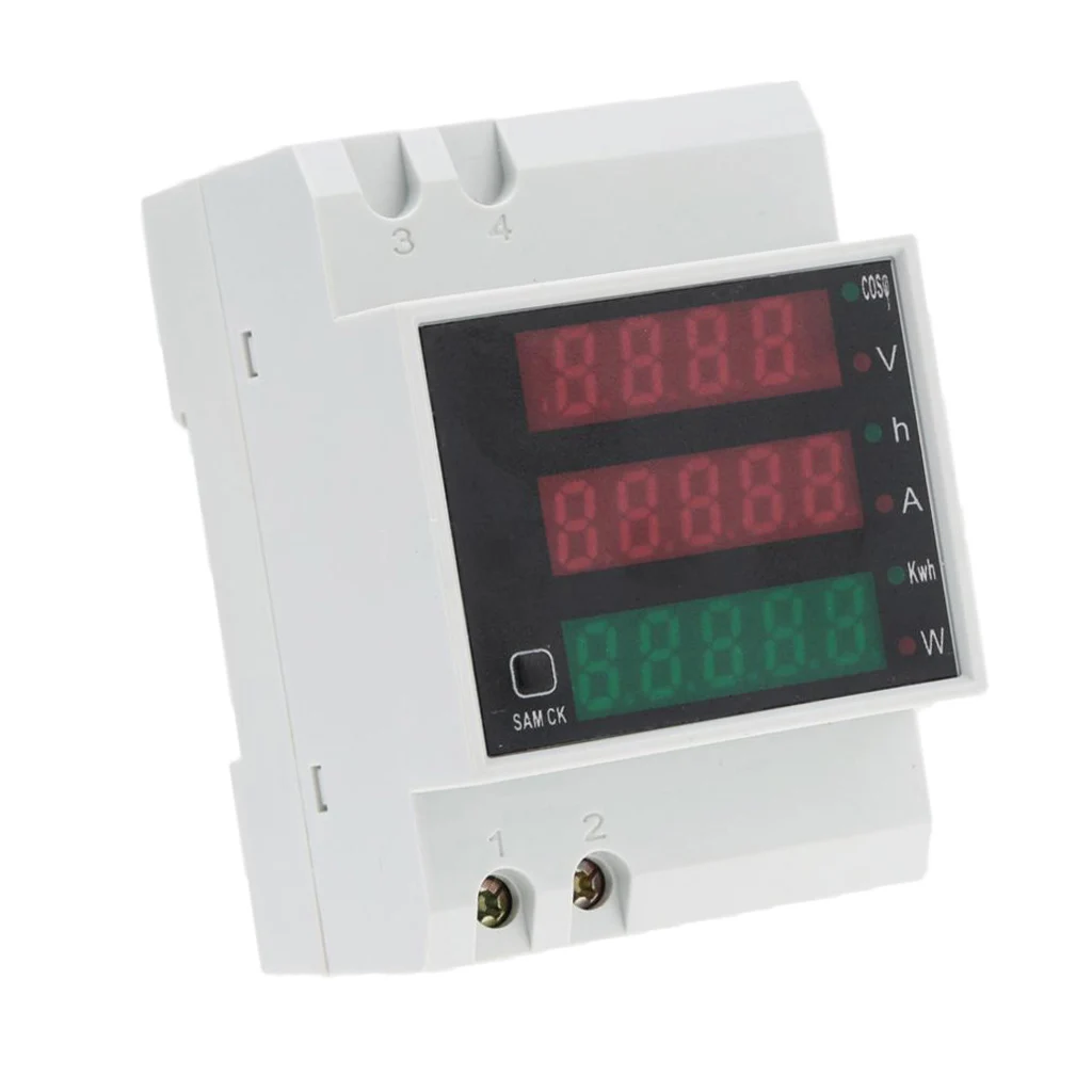 AC80-300V 100A Многофункциональный цифровой din-рейка напряжение тока коэффициент мощности метр амперметр вольтметр