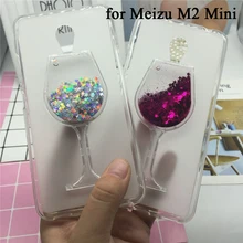 Glitter Quicksand Phone Cases for Meizu M2 Mini Case Bling Cute Srtars Cup With Soft Silicon Back Cover 3D Capa