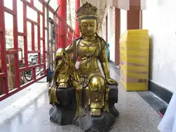 32 "Тибетский Сбор Народная Медь Бронза свинка Гуань Инь Гуань-инь статуя Будды