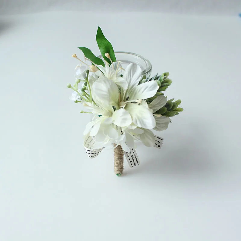 bridesmaid bracelet flower rose wrist corsage wedding silk (20)