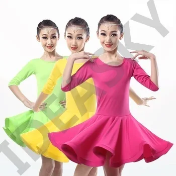 girl dance for competition kids girls children skirts latin salsa dresses cha cha dance dress child professional dance costumes