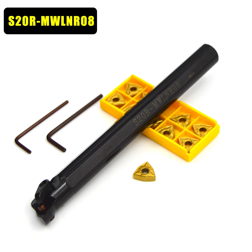 Dfute 1 шт. s20r-mwlnr08 Расточные Инструменты держатель + 10 wnmg0804 Подставки с Гаечные ключи