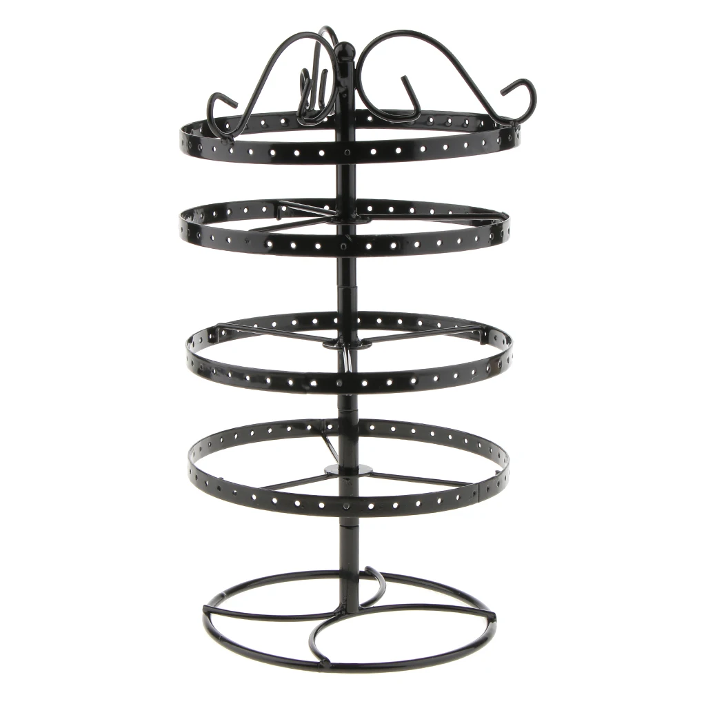 Vintage 4 Tiers Metal Rotating Earring Display Stand Jewelry Organizer