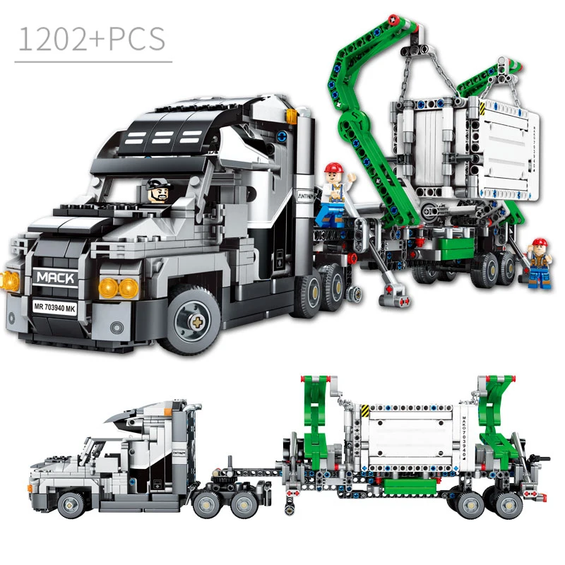 

1202PCS Container Truck Vehicles Car Building Blocks Compatible legoingly Technic Car DIY Bricks Educational Toys for Children