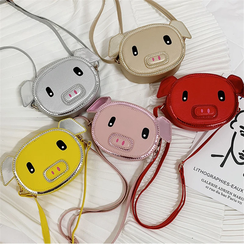 

Children's bag 2019 new cartoon cute pig shoulder bag mini girl bag