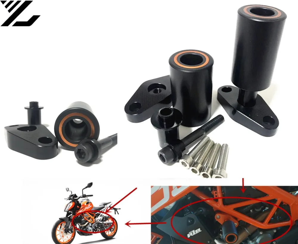 

Motorcycle Aluminum Frame Slider Guard Anti Crash Protector Pads Falling Protection For KTM DUKE 125 200 390 2012-2015