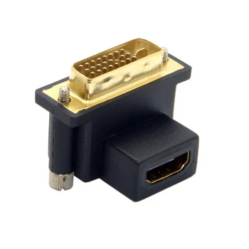 

10pcs/lot Up Angled 90 Degree DVI Male to HDMI Female Adapter for Computer & HDTV & Graphics Card