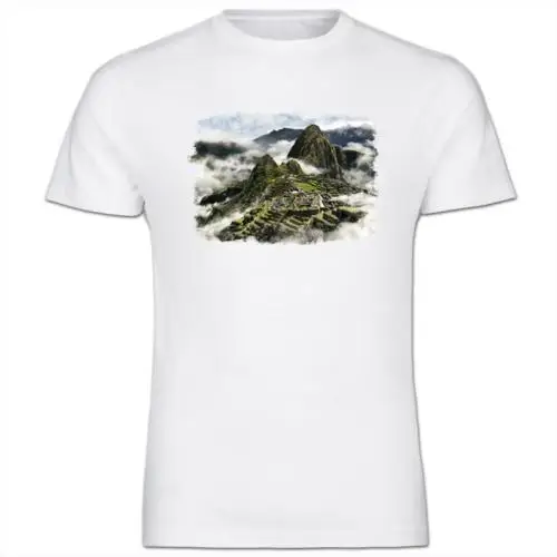 Mists In HORUS Machu Picchu Peru Мужская хлопковая футболка Бесплатная доставка Новая мода 100%