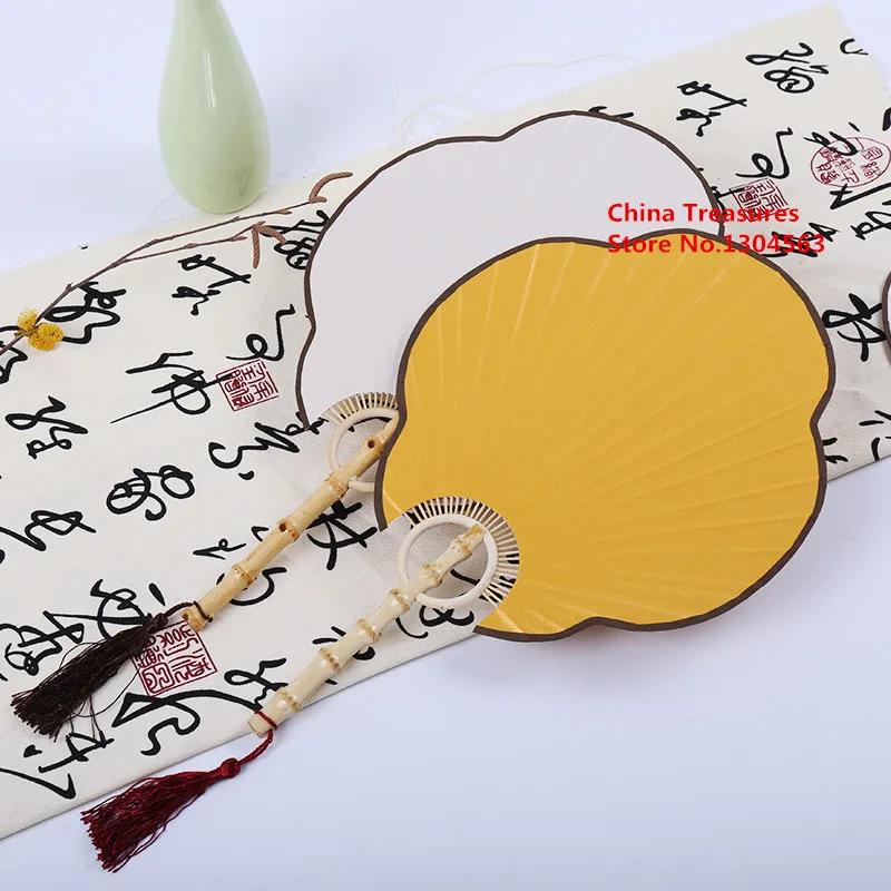 1 шт., китайский рис бумажный веер пустой Xuan бумажный веер, каллиграфическое письмо или китайская живопись