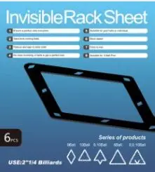 

6pcs/lot Billiards Pool Ball Invisible diamond Rack Sheet for 2 1/4 billard 9-ball diamond magic rack sheet freeshipping