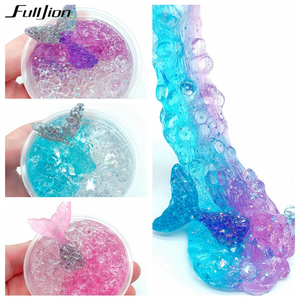 

Fulljion Slime Toys Cristal Mermaid Slime Fluffy Lizun Modeling Clay Plasticine Putty Rubber Toy Antistress Clear Hand Gum Funny