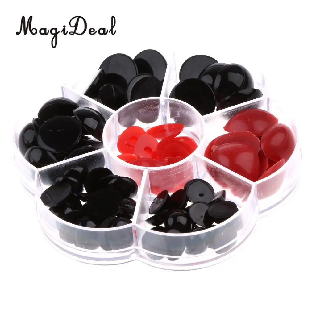 80Pcs Plastic Safety Doll Eyes Nose for Teddy Bear Dog Plush Animal Dolls Craft DIY Accessories Toys