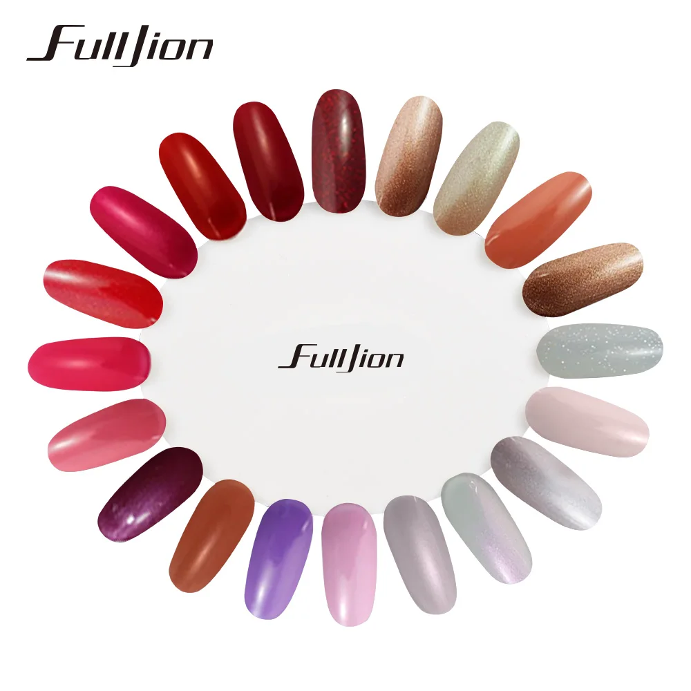 Fulljion 20 шт./компл. накладные советы полировка цвет карты шаблон дисплей дизайн