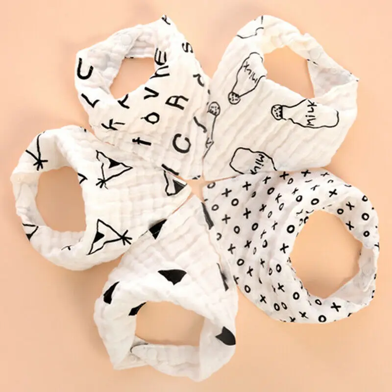 1pcs Baby Kids Cotton Bandana Bibs Cartoon Feeding Saliva Towel Dribble Triangle Bib Baby Eating Accessory Soft Baby Stuff