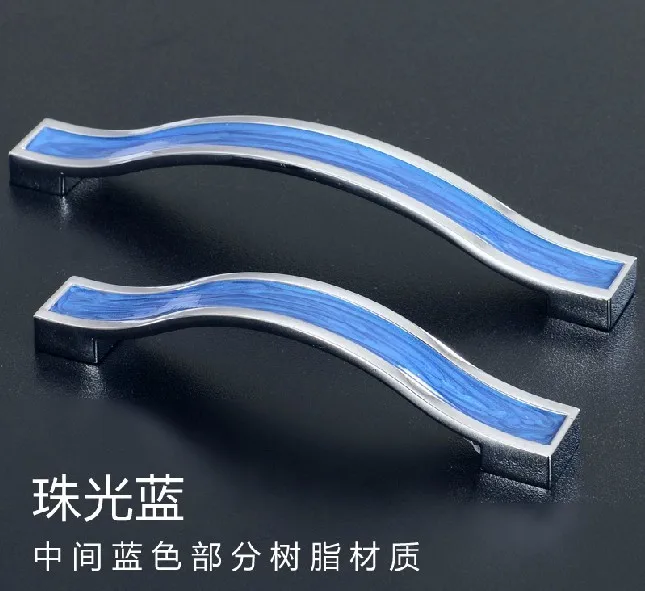 

10PCS Blue Amber handle and knobs /crystal drawer pull /furniture hardware handle / door pull ( C.C.:128mm L:145mm)