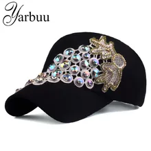 [YARBUU] брендовая бейсболка высокого качества стильные бейсболки для женщин виноград горный хрусталь джинсовые кепки хип хоп девушка snapback шляпа