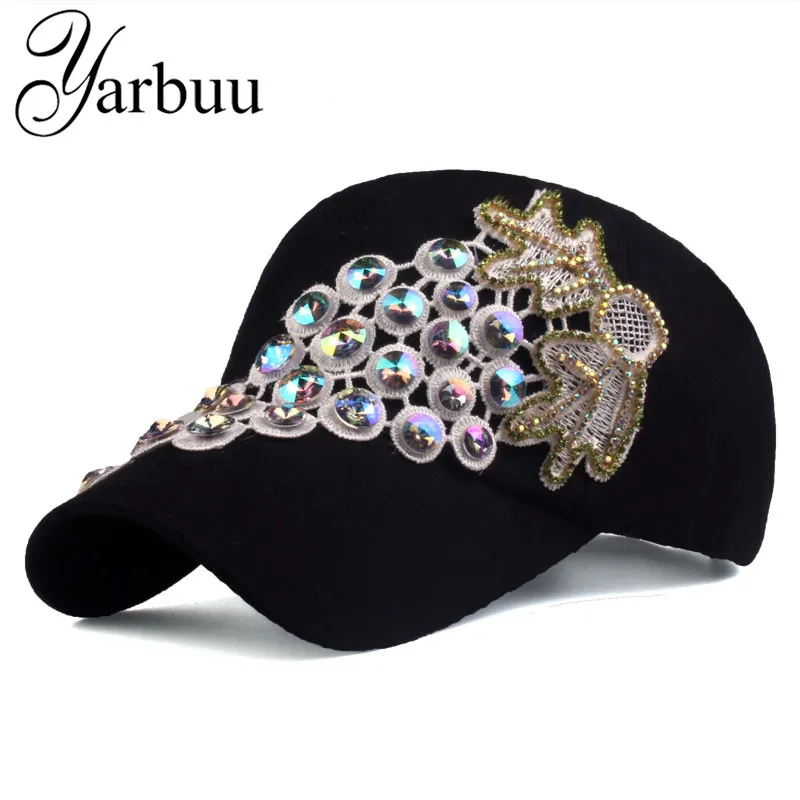 Женская джинсовая кепка [YARBUU] стильная бейсболка в стиле хип хоп со стразами|baseball