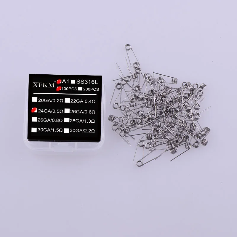 100pcs/box Electronic Cigarette RDA RBA RTA Wick Wire Coil Premade Coils 22 24 26 28 30 32 AWG  A1 Heating Wire SS316L ► Photo 1/4