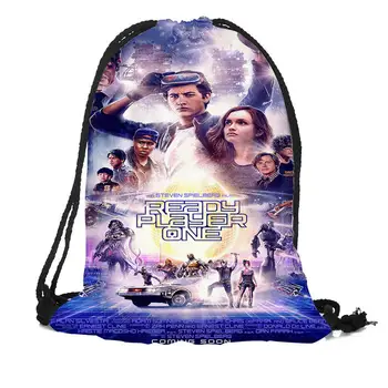 

New Ready Player One Printing Backpack Travel Beach School Multi-function Drawstring Bag Custom You Image