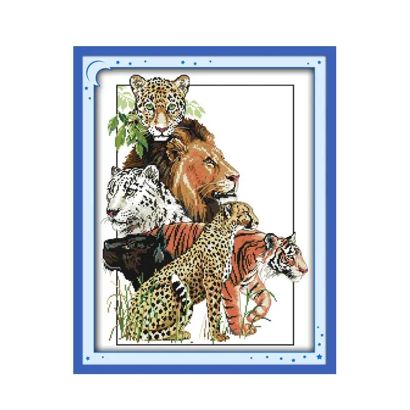 

Joy Sunday 11CT 11CT a variety of hand-stitch cross-stitch, beasts lion tiger leopard and other decorative embroidery paintings
