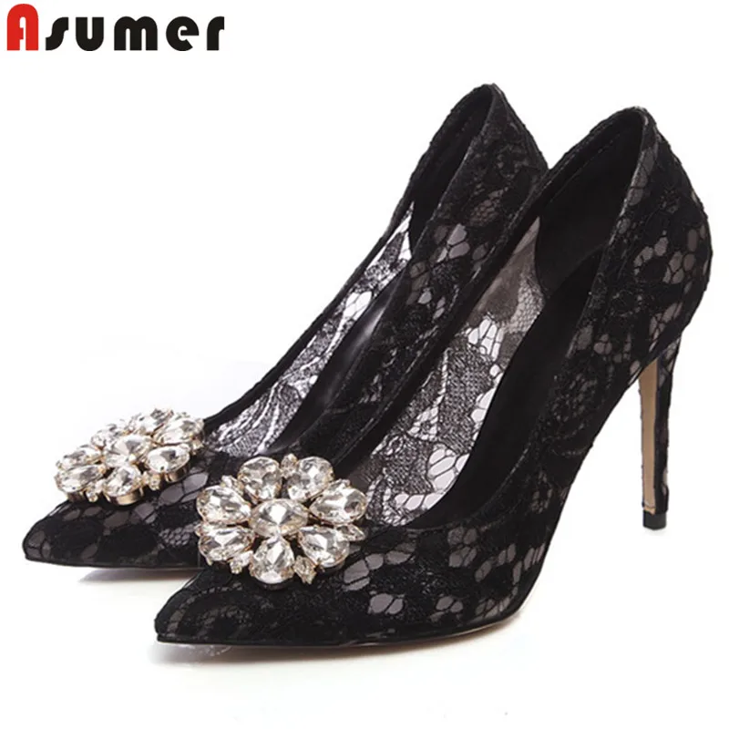 

ASUMER 2019 hot slae new shoes woman pointed toe pumps women shoes shallow super high thin heels shoes women srxy wedding shoes