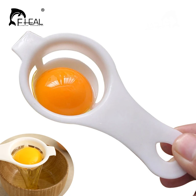 

FHEAL 2pcs/set Egg Dividers Plastic Egg Yolk White Separator Egg Divider Tools Practical Hand Kitchen Cooking Gadgets