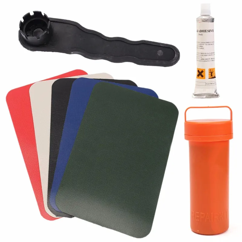 

3Pcs Kayak Inflatable Boat Puncture Repair Kit PVC Patch Glue Kits Adhesive For Canoe Waterproof Valve Wrench Container Bucket20