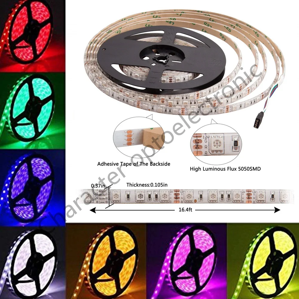 

SMD 5050 RGB LED Strip Waterproof 5M 300LED DC 12V 24V CCT RGBCCT RGBW RGBWW WHITE WARM WHITE Fita LED Light Strips Flexible