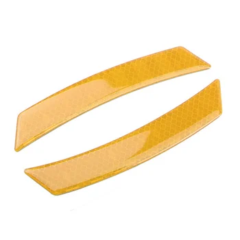 

2pcs Car Bumper Wheel Eyebrow Reflective Warning Strip Stickers Self-Stick Grade Buffer Molding Protection Strip New