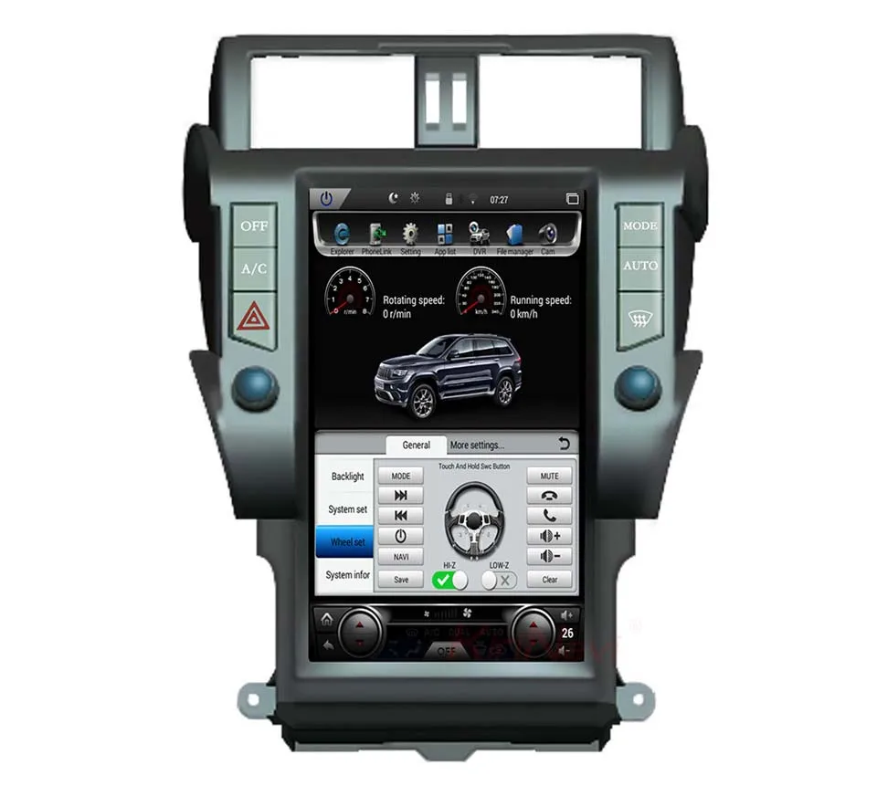 

13.6" tesla style vertical screen android 6.0 Quad core Car GPS radio Navigation for Toyota prado 2010-2013