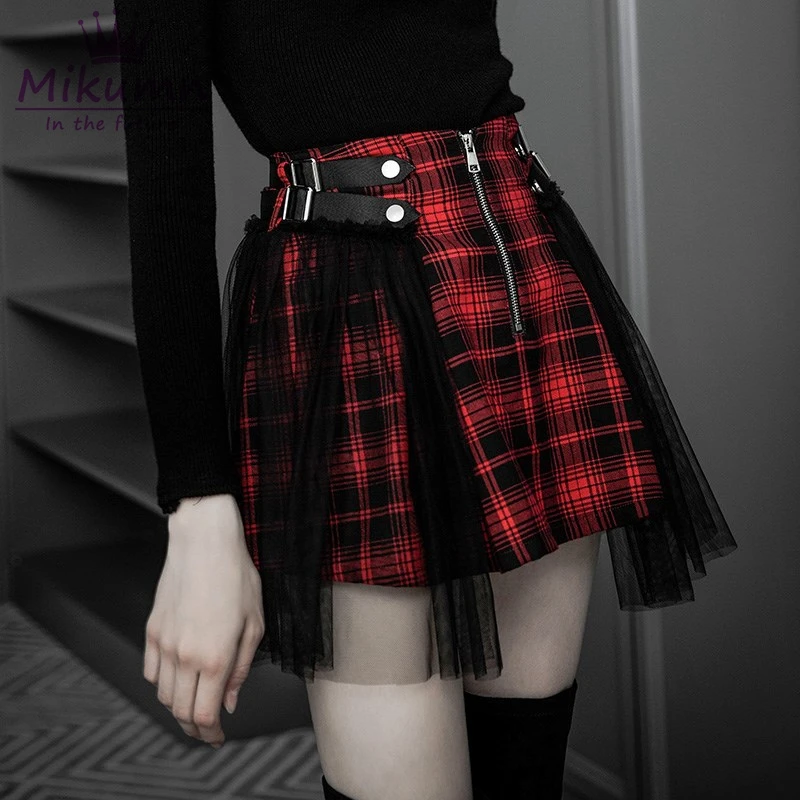 2019 New Women Harajuku Vintage Plaid Skirts Punk Style Female Short ...