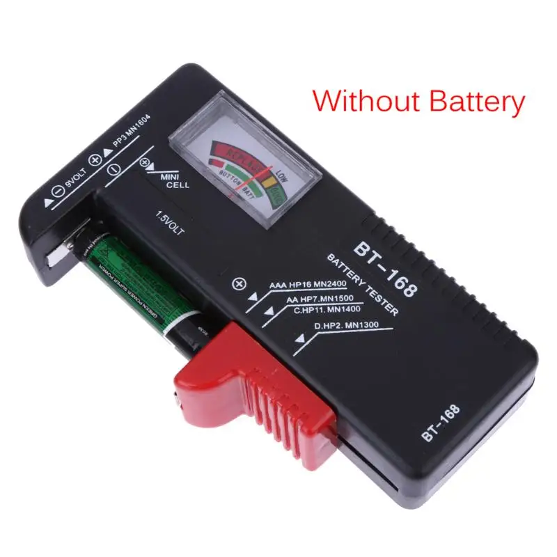 BT168 Универсальный цифровой тестер батареи Электронная батарея Вольт проверки для AA AAA 9 В кнопочный элемент мульти размер измеритель напряжения инструмент