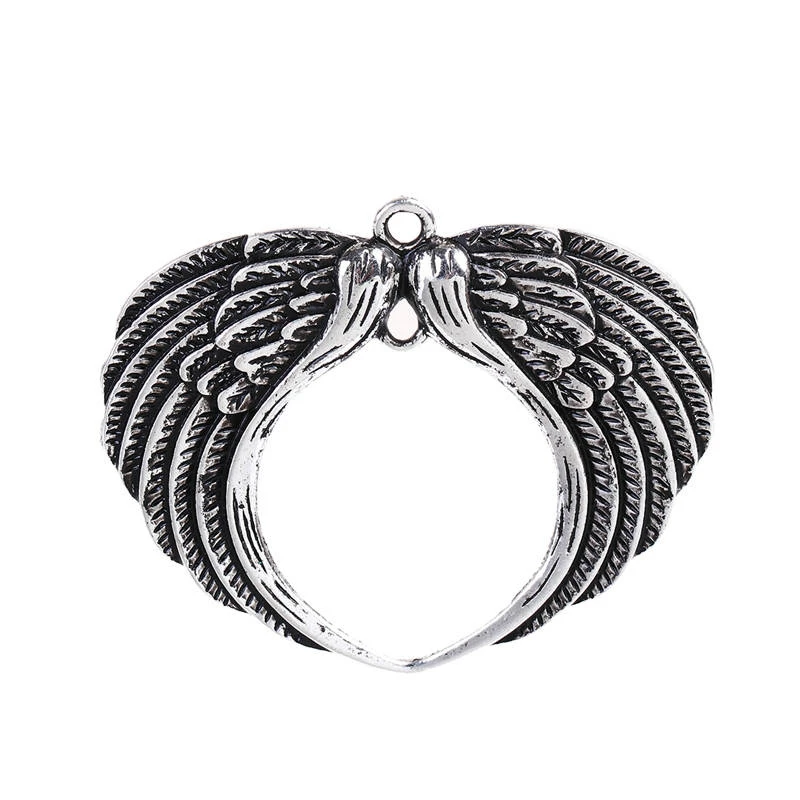 

DoreenBeads Trendy Zinc Based Alloy Pendants Wing Shape Men Women Jewelry Antique Silver 59mm(2 3/8") x 48mm(1 7/8"), 2 PCs