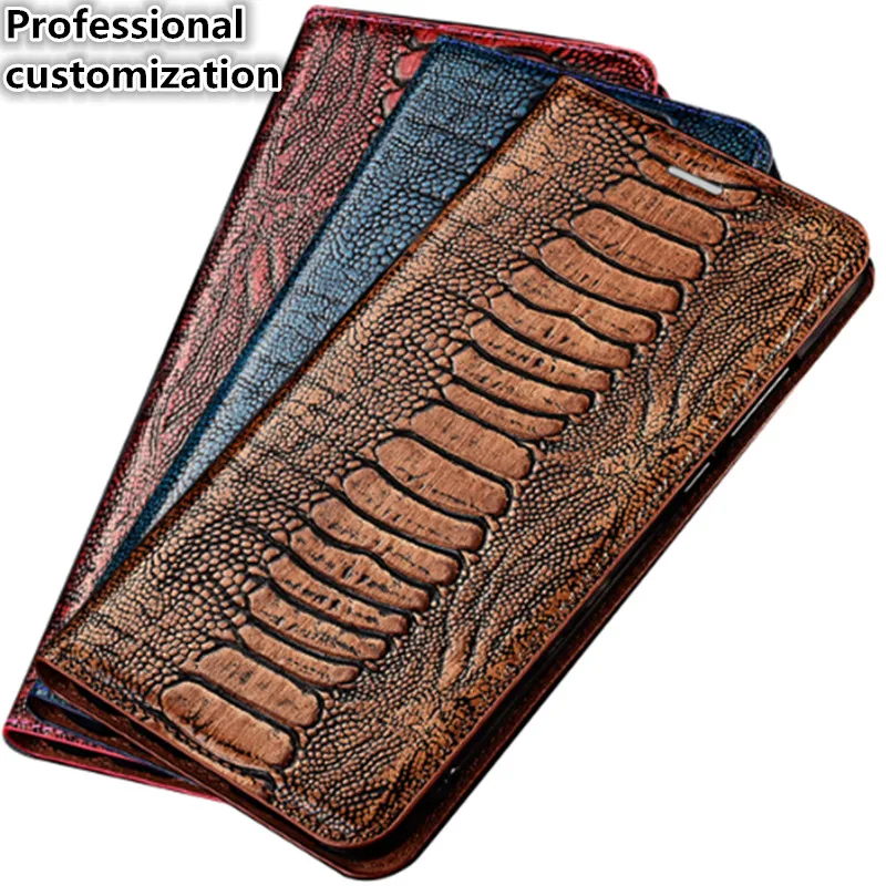 

YM05 Ostrich Foot Pattern Genuine Leather Magnet Phone Bag For Sony Xperia XA1 Ultra Case For Sony Xperia XA1 Ultra Flip Case