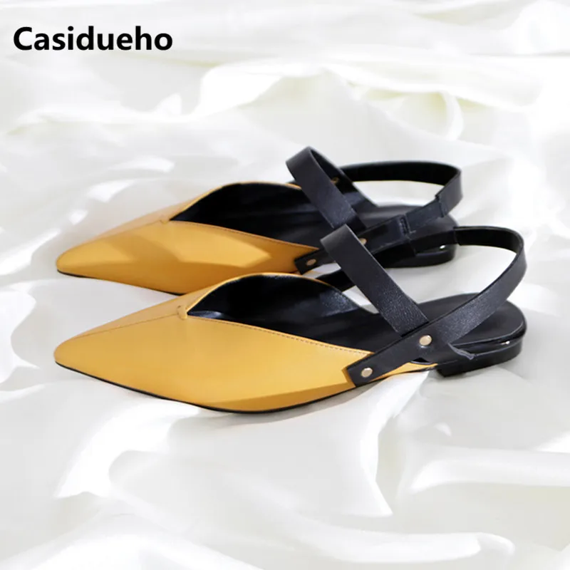 

Casidueho Slingback Flats Sandalias Mujer Pointy Toe Slippers Dress Shoes Woman Brand Design Gladiator Sandals Loafer Sexy Shoes