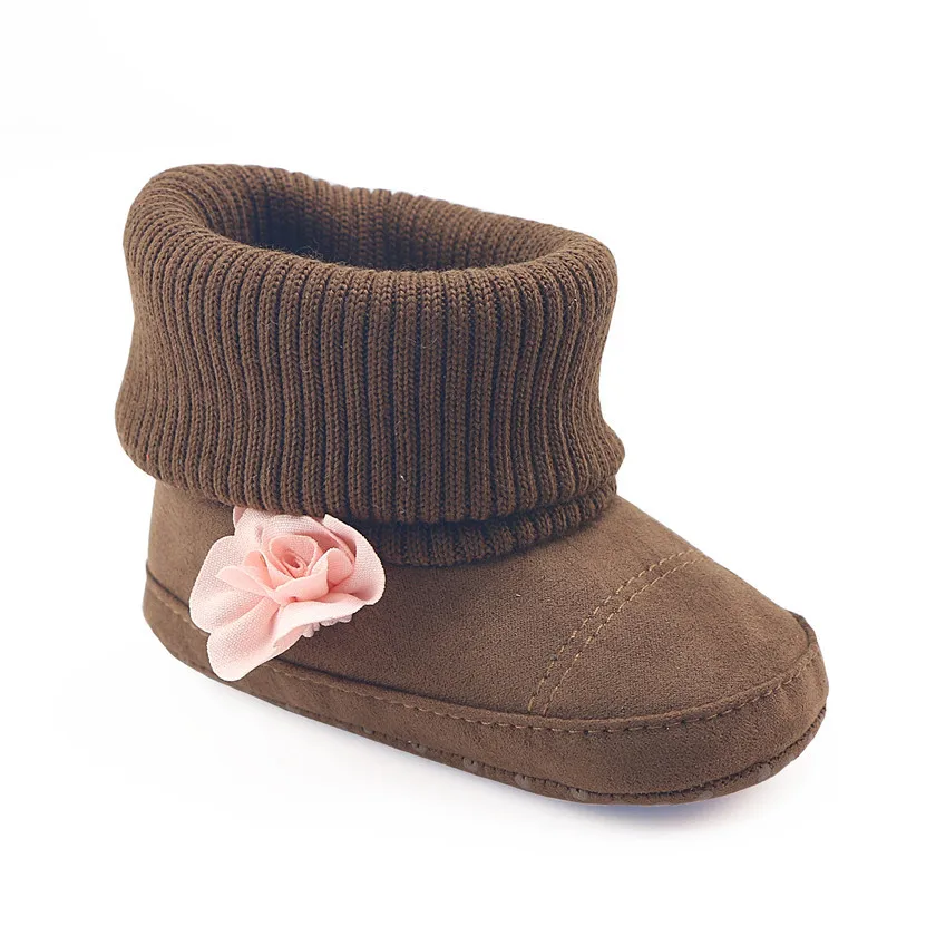 Зимняя обувь для малышей младенцев; теплая мягкая подошва; обувь для малышей; хлопковая обувь - Цвет: Brown