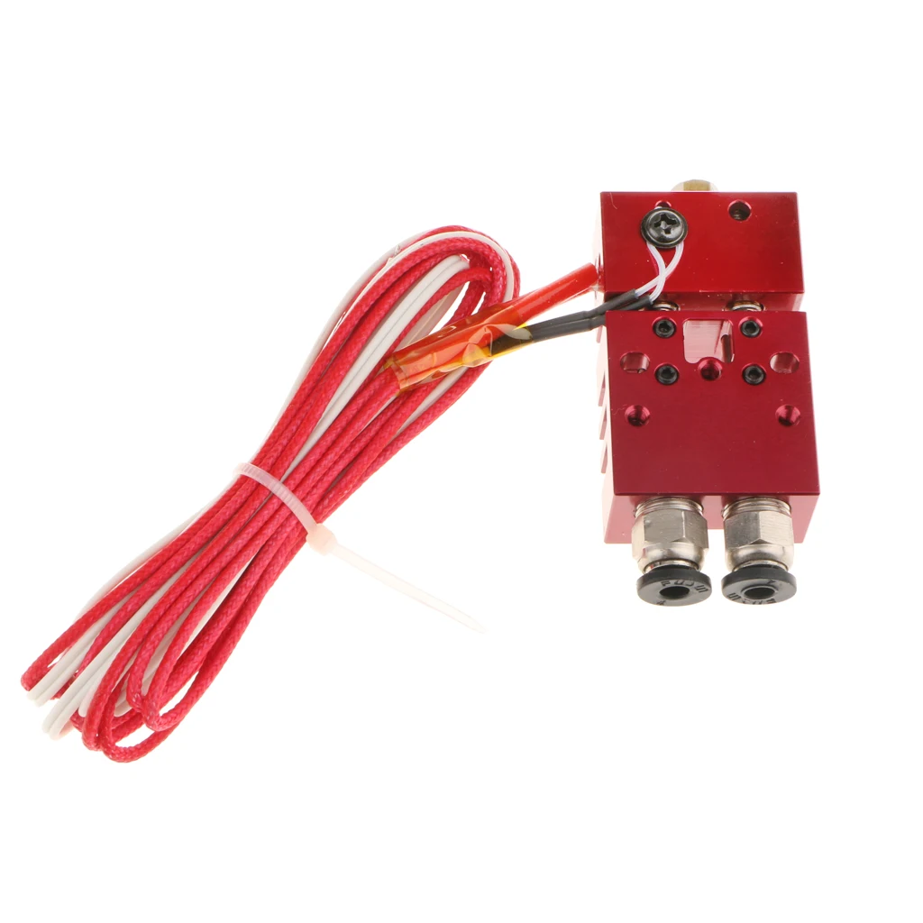 

MagiDeal 3D Printer Part Multi-color Extruder 2in1 out Color Nozzle Hotend&with cable